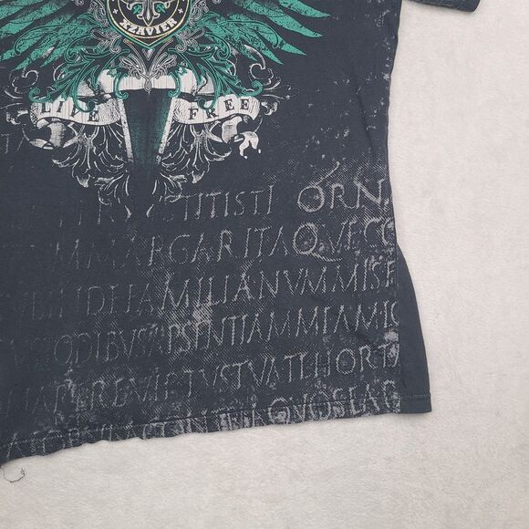 Vintage Xzavier T Shirt Scripts Crosswing Goth Grunge Y2K Shirt Size Large - Picture 13 of 14
